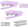 image:imageMr Pen Office Stapler with Staples 2 Pack 200 Staples 14  20 Sheet Capacity Desktop Stapler for Students Office Supplies Ergonomic Design for Comfortable Use JamFreePurple