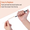 image:imageMr Pen Pen Style Eraser Set 2 Pack Square amp Round Tip  Precision Pencil Erasers Retractable Silver Eraser Pens for Drawing Sketching Detail Correction Office amp School SuppliesSilver
