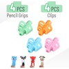 image:imageMr Pen Pencil Grips for Kids Handwriting 4 Pack with 4 Clips  Bright Colors Flexible Silicon Pencil Holder for Kids Right amp LeftHandedBlue  Green  Orange  Pink