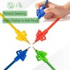 image:imageMr Pen Pencil Grips for Kids Handwriting 4 Pack with 4 Clips  Bright Colors Flexible Silicon Pencil Holder for Kids Right amp LeftHandedBright Colors