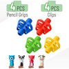 image:imageMr Pen Pencil Grips for Kids Handwriting 4 Pack with 4 Clips  Bright Colors Flexible Silicon Pencil Holder for Kids Right amp LeftHandedBright Colors