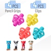 image:imageMr Pen Pencil Grips for Kids Handwriting 4 Pack with 4 Clips  Bright Colors Flexible Silicon Pencil Holder for Kids Right amp LeftHandedCandy Colors