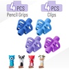 image:imageMr Pen Pencil Grips for Kids Handwriting 4 Pack with 4 Clips  Bright Colors Flexible Silicon Pencil Holder for Kids Right amp LeftHandedSpace Colors