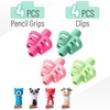 image:imageMr Pen Pencil Grips for Kids Handwriting 4 Pack with 4 Clips  Bright Colors Flexible Silicon Pencil Holder for Kids Right amp LeftHandedSpring Colors
