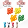 image:imageMr Pen Pencil Grips for Kids Handwriting 4 Pack with 4 Clips  Bright Colors Flexible Silicon Pencil Holder for Kids Right amp LeftHandedTropical Colors