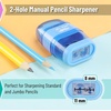 image:imageMr Pen Pencil Sharpener amp Eraser 4 Pack  2in1 Manual Sharpeners with Canister 2 Sharpening Holes for Standard amp Jumbo Pencils Colorful Dual Hole Design for SchoolRed  Purple  Blue  Green