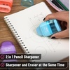 image:imageMr Pen Pencil Sharpener amp Eraser 4 Pack  2in1 Manual Sharpeners with Canister 2 Sharpening Holes for Standard amp Jumbo Pencils Colorful Dual Hole Design for SchoolPastel Colors