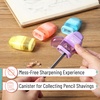 image:imageMr Pen Pencil Sharpener amp Eraser 4 Pack  2in1 Manual Sharpeners with Canister 2 Sharpening Holes for Standard amp Jumbo Pencils Colorful Dual Hole Design for SchoolMacaron Colors