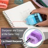 image:imageMr Pen Pencil Sharpener amp Eraser 4 Pack  2in1 Manual Sharpeners with Canister 2 Sharpening Holes for Standard amp Jumbo Pencils Colorful Dual Hole Design for SchoolMacaron Colors