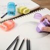 image:imageMr Pen Pencil Sharpener amp Eraser 4 Pack  2in1 Manual Sharpeners with Canister 2 Sharpening Holes for Standard amp Jumbo Pencils Colorful Dual Hole Design for SchoolMacaron Colors