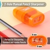 image:imageMr Pen Pencil Sharpener amp Eraser 4 Pack  2in1 Manual Sharpeners with Canister 2 Sharpening Holes for Standard amp Jumbo Pencils Colorful Dual Hole Design for SchoolBright Colors