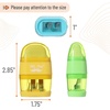 image:imageMr Pen Pencil Sharpener amp Eraser 4 Pack  2in1 Manual Sharpeners with Canister 2 Sharpening Holes for Standard amp Jumbo Pencils Colorful Dual Hole Design for SchoolYellow  Orange  Blue  Green