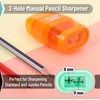 image:imageMr Pen Pencil Sharpener amp Eraser 4 Pack  2in1 Manual Sharpeners with Canister 2 Sharpening Holes for Standard amp Jumbo Pencils Colorful Dual Hole Design for SchoolPastel Colors