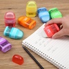 image:imageMr Pen Pencil Sharpener amp Eraser 4 Pack  2in1 Manual Sharpeners with Canister 2 Sharpening Holes for Standard amp Jumbo Pencils Colorful Dual Hole Design for SchoolBright Colors