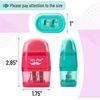image:imageMr Pen Pencil Sharpener amp Eraser 4 Pack  2in1 Manual Sharpeners with Canister 2 Sharpening Holes for Standard amp Jumbo Pencils Colorful Dual Hole Design for SchoolColorful Eraser