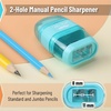 image:imageMr Pen Pencil Sharpener amp Eraser 4 Pack  2in1 Manual Sharpeners with Canister 2 Sharpening Holes for Standard amp Jumbo Pencils Colorful Dual Hole Design for SchoolYellow  Orange  Blue  Green