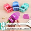 image:imageMr Pen Pencil Sharpener amp Eraser 4 Pack  2in1 Manual Sharpeners with Canister 2 Sharpening Holes for Standard amp Jumbo Pencils Colorful Dual Hole Design for SchoolColorful Eraser
