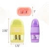 image:imageMr Pen Pencil Sharpener amp Eraser 4 Pack  2in1 Manual Sharpeners with Canister 2 Sharpening Holes for Standard amp Jumbo Pencils Colorful Dual Hole Design for SchoolMacaron Colors