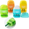 image:imageMr Pen Pencil Sharpener amp Eraser 4 Pack  2in1 Manual Sharpeners with Canister 2 Sharpening Holes for Standard amp Jumbo Pencils Colorful Dual Hole Design for SchoolYellow  Orange  Blue  Green