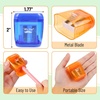 image:imageMr Pen Pencil Sharpeners Manual 12 Pack Dual Hole Colorful  Bulk Handheld Pencil Sharpener Compatible with Standard and Jumbo Pencils Snapon Lid Stainless Steel Blade