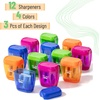 image:imageMr Pen Pencil Sharpeners Manual 12 Pack Dual Hole Colorful  Bulk Handheld Pencil Sharpener Compatible with Standard and Jumbo Pencils Snapon Lid Stainless Steel Blade