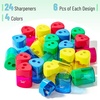 image:imageMr Pen Pencil Sharpeners Manual 24 Pack Dual Hole Colorful  Bulk Handheld Pencil Sharpener Compatible with Standard and Jumbo Pencils Snapon Lid Stainless Steel Blade