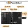 image:imageMr Pen Planner Binders A6 Black Leather Notebook Cover  Composition Notebook Cover Refillable Wallet Binder Planner Binder 6 Ring Leather Ring Binder Refillable Notebook BinderBlack