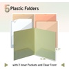 image:imageMr Pen Plastic Folders with Front Pocket 5 pcs Assorted Colors  2 Pocket Folder