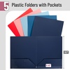 image:imageMr Pen Plastic Folders with Pockets 5 pcs  Aesthetic File Folder with Business Card Slot 2Pocket Folder Back to School Office Filing SuppliesCoral Waves