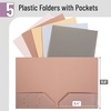 image:imageMr Pen Plastic Folders with Pockets 5 pcs  Aesthetic File Folder with Business Card Slot 2Pocket Folder Back to School Office Filing SuppliesCreamy Serenity