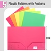 image:imageMr Pen Plastic Folders with Pockets 5 pcs  Aesthetic File Folder with Business Card Slot 2Pocket Folder Back to School Office Filing SuppliesFlower Stalk