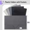 image:imageMr Pen Plastic Folders with Pockets 5 pcs  Aesthetic File Folder with Business Card Slot 2Pocket Folder Back to School Office Filing SuppliesGrey Spectrum