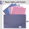 image:imageMr Pen Plastic Folders with Pockets 5 pcs  Aesthetic File Folder with Business Card Slot 2Pocket Folder Back to School Office Filing SuppliesLavender Twilight Colors