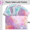 image:imageMr Pen Plastic Folders with Pockets 5 pcs  Aesthetic File Folder with Business Card Slot 2Pocket Folder Back to School Office Filing SuppliesMarble