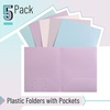 image:imageMr Pen Plastic Folders with Pockets 5 pcs  Aesthetic File Folder with Business Card Slot 2Pocket Folder Back to School Office Filing SuppliesPastel Colors