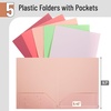image:imageMr Pen Plastic Folders with Pockets 5 pcs  Aesthetic File Folder with Business Card Slot 2Pocket Folder Back to School Office Filing SuppliesRose Garden