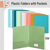 image:imageMr Pen Plastic Folders with Pockets 5 pcs  Aesthetic File Folder with Business Card Slot 2Pocket Folder Back to School Office Filing SuppliesSeaside Carnival