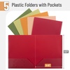 image:imageMr Pen Plastic Folders with Pockets 5 pcs  Aesthetic File Folder with Business Card Slot 2Pocket Folder Back to School Office Filing SuppliesTerracotta