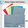 image:imageMr Pen Plastic Folders with Pockets 5 pcs  Aesthetic File Folder with Business Card Slot 2Pocket Folder Back to School Office Filing SuppliesTropical Paradise
