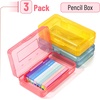 image:imageMr Pen Plastic Pencil Case Box 6 Pack  Large Crayon Marker Pen Organizer Bulk Plastic Bead Organizing Container with SnapTight Lids Clear Craft Storage BoxesRed  Blue  Yellow