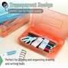 image:imageMr Pen Plastic Pencil Case Box 6 Pack  Large Crayon Marker Pen Organizer Bulk Plastic Bead Organizing Container with SnapTight Lids Clear Craft Storage BoxesDark Grey  Red