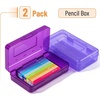 image:imageMr Pen Plastic Pencil Case Box 6 Pack  Large Crayon Marker Pen Organizer Bulk Plastic Bead Organizing Container with SnapTight Lids Clear Craft Storage BoxesRoyal Orchid  Lavender Mist