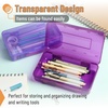 image:imageMr Pen Plastic Pencil Case Box 6 Pack  Large Crayon Marker Pen Organizer Bulk Plastic Bead Organizing Container with SnapTight Lids Clear Craft Storage BoxesRoyal Orchid  Lavender Mist