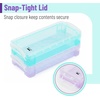image:imageMr Pen Plastic Pencil Case Box 6 Pack  Large Crayon Marker Pen Organizer Bulk Plastic Bead Organizing Container with SnapTight Lids Clear Craft Storage BoxesBlue  Pink
