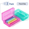 image:imageMr Pen Plastic Pencil Case Box 6 Pack  Large Crayon Marker Pen Organizer Bulk Plastic Bead Organizing Container with SnapTight Lids Clear Craft Storage BoxesPink  Turquoise
