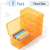 image:imageMr Pen Plastic Pencil Case Box 6 Pack  Large Crayon Marker Pen Organizer Bulk Plastic Bead Organizing Container with SnapTight Lids Clear Craft Storage BoxesSoft Marigold