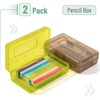 image:imageMr Pen Plastic Pencil Case Box 6 Pack  Large Crayon Marker Pen Organizer Bulk Plastic Bead Organizing Container with SnapTight Lids Clear Craft Storage BoxesGreen  Brown
