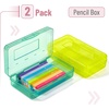 image:imageMr Pen Plastic Pencil Case Box 6 Pack  Large Crayon Marker Pen Organizer Bulk Plastic Bead Organizing Container with SnapTight Lids Clear Craft Storage BoxesGreen Shades