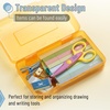 image:imageMr Pen Plastic Pencil Case Box 6 Pack  Large Crayon Marker Pen Organizer Bulk Plastic Bead Organizing Container with SnapTight Lids Clear Craft Storage BoxesSoft Marigold