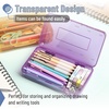 image:imageMr Pen Plastic Pencil Case Box 6 Pack  Large Crayon Marker Pen Organizer Bulk Plastic Bead Organizing Container with SnapTight Lids Clear Craft Storage BoxesPurple  Yellow